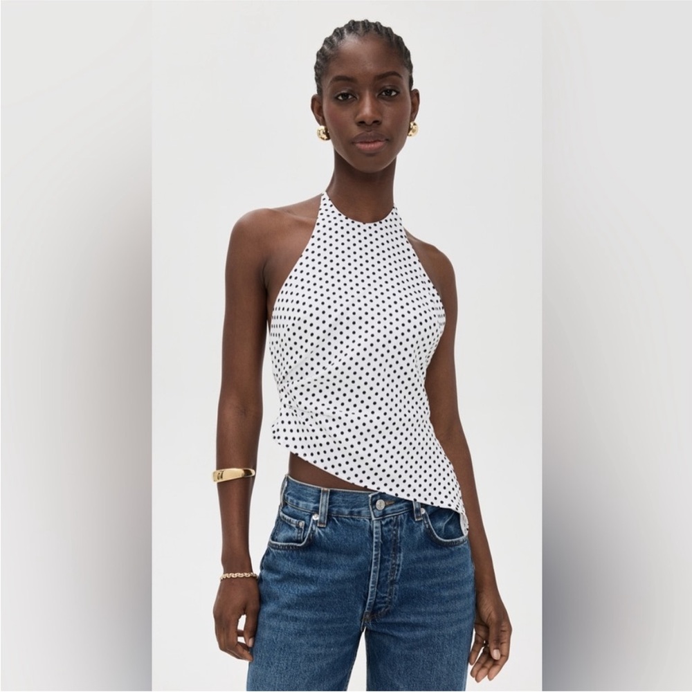 NWT Reformation ECLIPSE DOT REESE LINEN TOP Size 8